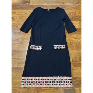 Madderson London Naomi Maternity Sheath Dress Navy - Size 6 Mod Style